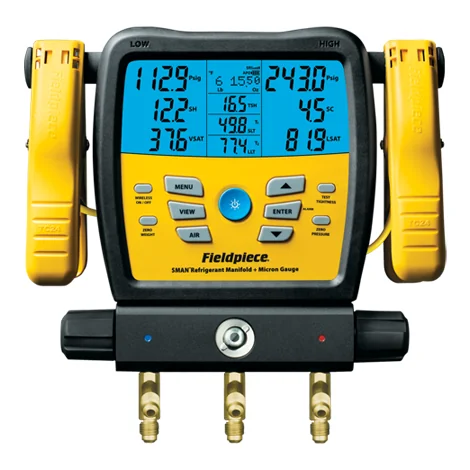 Fieldpiece SM380V - SMAN® Cyfrowa oprawa zaworowa 3-portowa z wakuometrem i zaciskami